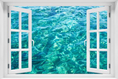 Fototapeta Naklejka Na Ścianę Okno 3D - Transparent turquoise sea water, natural marine background.