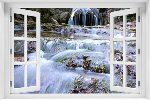Fototapeta Naklejka Na Ścianę Okno 3D - beautiful waterfall in the mountain gorge