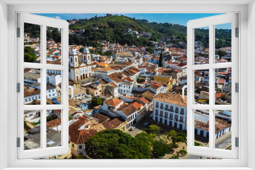 View of the historic city center of São João del Rei, Minas Gerais, Brazil 