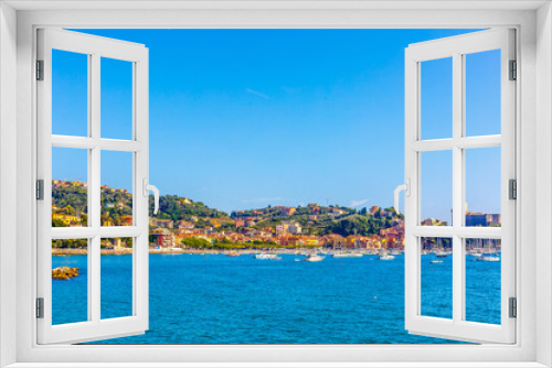 A Typical Italian Seascape With Hills And Indented Coastline