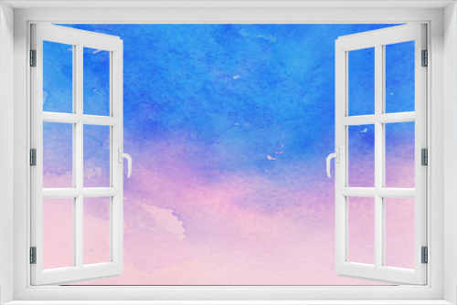 青色とピンク色が混ざり合う空の風景イラスト
