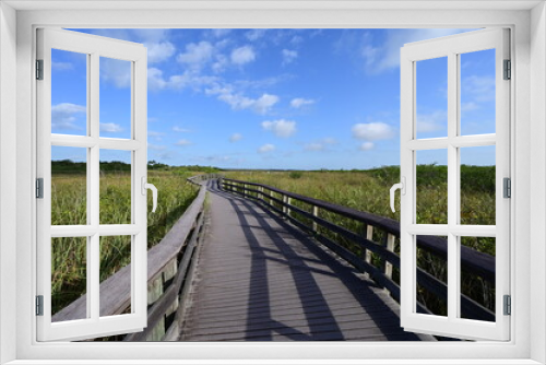 Fototapeta Naklejka Na Ścianę Okno 3D - Anhinga Trail and boardwalk in Everglades National Park, Florida on sunny April morning.