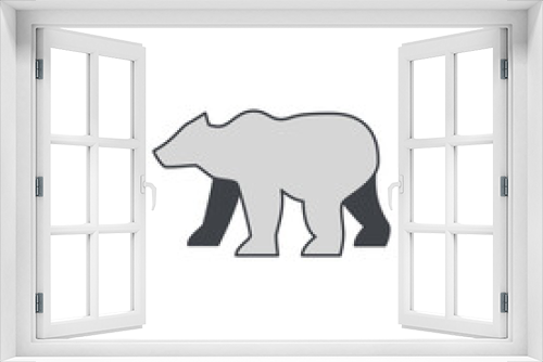 Fototapeta Naklejka Na Ścianę Okno 3D - bear icon, Bear warning sign icon in color icon, isolated on white background 