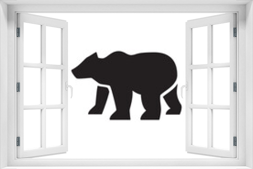Fototapeta Naklejka Na Ścianę Okno 3D - bear icon, Bear warning sign icon in black flat glyph, filled style isolated on white background