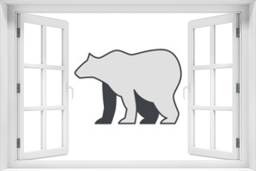 Fototapeta Naklejka Na Ścianę Okno 3D - bear icon, Bear warning sign icon in color icon, isolated on white background 