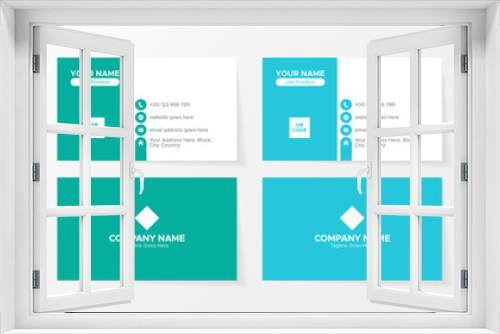 Flat, Clean and Simple Business Cards Designs Set, Minimal Visiting Card Collection