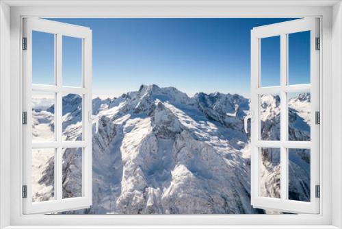 Fototapeta Naklejka Na Ścianę Okno 3D - rocky mountain slope against clear sky 