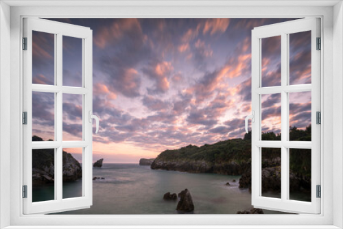 Fototapeta Naklejka Na Ścianę Okno 3D - Secuencia de un amanecer en la playa de Buelna