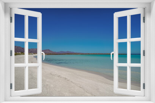 Fototapeta Naklejka Na Ścianę Okno 3D - White Sandy Beach with Crystal Clear Turquoise Sea Water