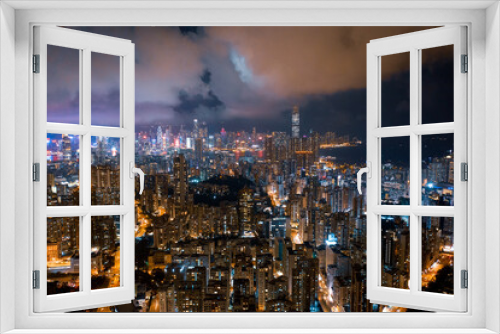 Fototapeta Naklejka Na Ścianę Okno 3D - Aerial view of City, Kowloon, Hong Kong, Asia