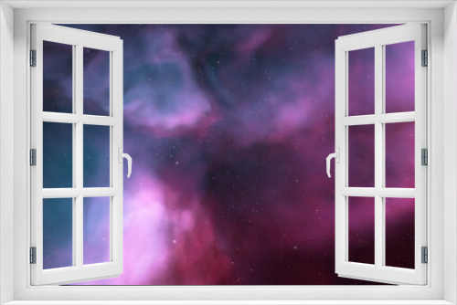 Fototapeta Naklejka Na Ścianę Okno 3D - Bright galaxy nebula in cosmos 3d render	
