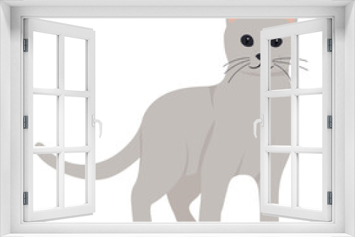 Fototapeta Naklejka Na Ścianę Okno 3D - cat flat design, isolated, vector