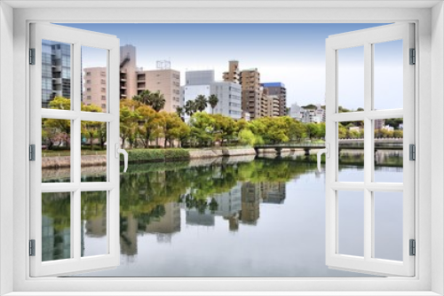 Fototapeta Naklejka Na Ścianę Okno 3D - Hiroshima cityscape, Japan