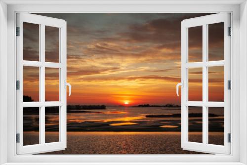 Fototapeta Naklejka Na Ścianę Okno 3D - Tranquility Adriatic Sunset over lagoon of Grado