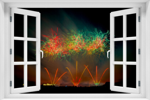 Fototapeta Naklejka Na Ścianę Okno 3D - Giant multicolored fireworks