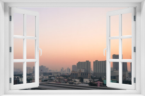 Fototapeta Naklejka Na Ścianę Okno 3D - background city bangkok in the morning good weather