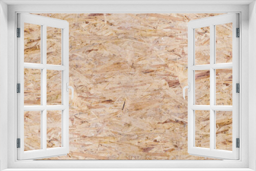 Fototapeta Naklejka Na Ścianę Okno 3D - Wooden Board Made Of Pressed Wood Construction OSB Board