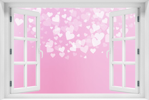 Fototapeta Naklejka Na Ścianę Okno 3D - White heart love confettis. Valentine's day semici