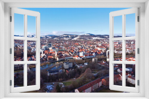 Kempten, Deutschland: Blick über die Stadt im Winter