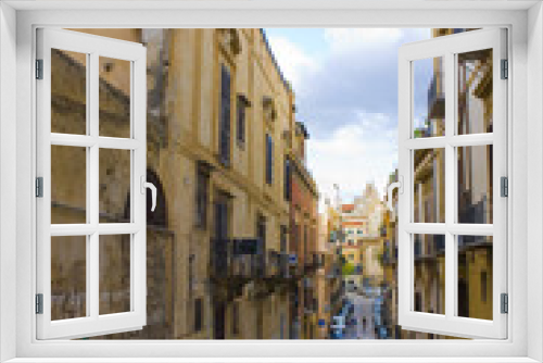 Fototapeta Naklejka Na Ścianę Okno 3D -  Typical street in Old Town in Palermo, Italy, Sicily