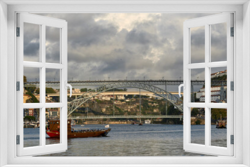 Fototapeta Naklejka Na Ścianę Okno 3D - Dom Luis I Bridge and Ponte Infante Dom Henrique Bridge on douro river in Porto, Portugal