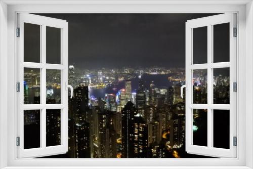 Fototapeta Naklejka Na Ścianę Okno 3D - 香港　夜景　ビクトリアピーク