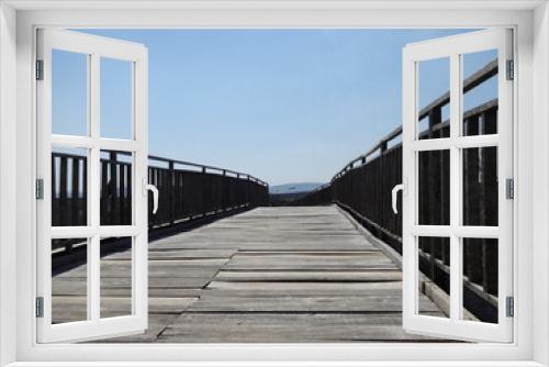 Fototapeta Naklejka Na Ścianę Okno 3D - Wide Wooden Bridge
