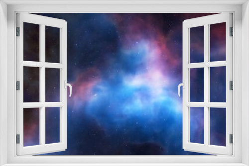 Fototapeta Naklejka Na Ścianę Okno 3D - Space background with realistic nebula and shining stars. Colorful cosmos with stardust and milky way. Magic color galaxy. Infinite universe and starry night