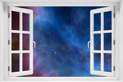 Fototapeta Naklejka Na Ścianę Okno 3D - Space background with realistic nebula and shining stars. Colorful cosmos with stardust and milky way. Magic color galaxy. Infinite universe and starry night. 3d Render