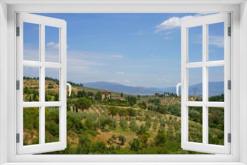 Fototapeta Naklejka Na Ścianę Okno 3D - Vineyards of Chianti at summer