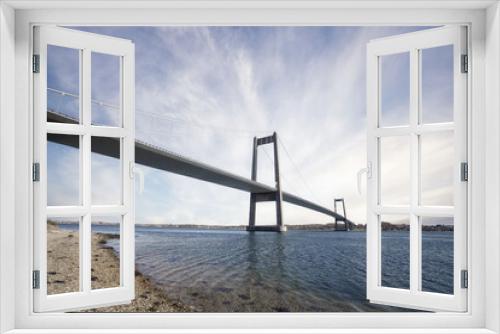 Fototapeta Naklejka Na Ścianę Okno 3D - Long bridg linking two citites in Denmark
