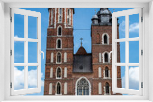 Fototapeta Naklejka Na Ścianę Okno 3D - Widok na kościół mariacki