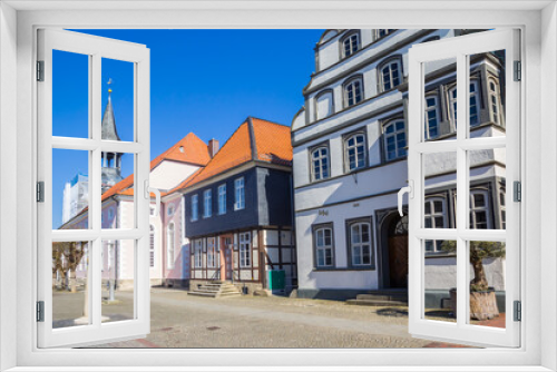 Fototapeta Naklejka Na Ścianę Okno 3D - Historic buildings on the central market square of Gifhorn, Germany