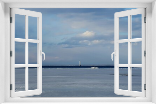 Fototapeta Naklejka Na Ścianę Okno 3D - lighthouse in the sea