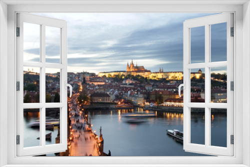 Fototapeta Naklejka Na Ścianę Okno 3D - prague castle cityscape
