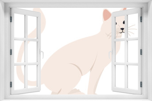 Fototapeta Naklejka Na Ścianę Okno 3D - white cat flat design, isolated, vector