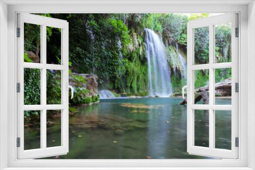 Fototapeta Naklejka Na Ścianę Okno 3D - waterfall in Antalya, Turkey. Green landscape