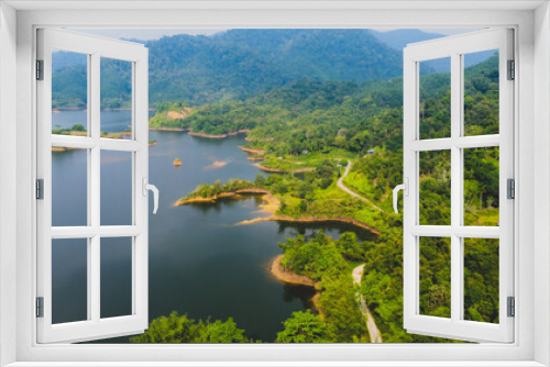Fototapeta Naklejka Na Ścianę Okno 3D - Reservoirs in Ranong Province Thailand's quaint beauty is a tourist attraction. Thailand tourism concept and water resource management
