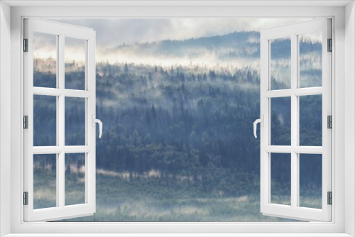 Fototapeta Naklejka Na Ścianę Okno 3D - mist over the mountains