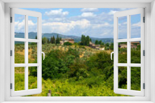 Fototapeta Naklejka Na Ścianę Okno 3D - Vineyards of Chianti near Siena