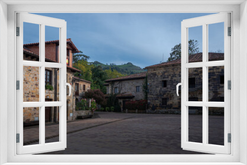 Fototapeta Naklejka Na Ścianę Okno 3D - Streets and facades in Liérganes, a town in Cantabria (Spain) located in the region of Trasmiera.