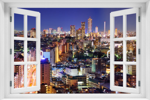 Fototapeta Naklejka Na Ścianę Okno 3D - Tokyo Cityscape