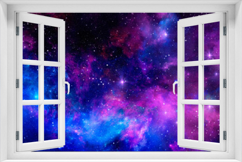 Fototapeta Naklejka Na Ścianę Okno 3D - Cosmic background with starry sky and colorful nebula