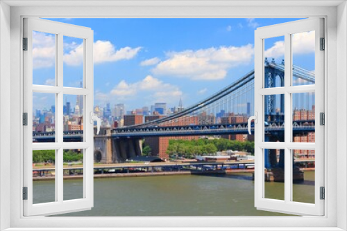 New York Manhattan Bridge skyline