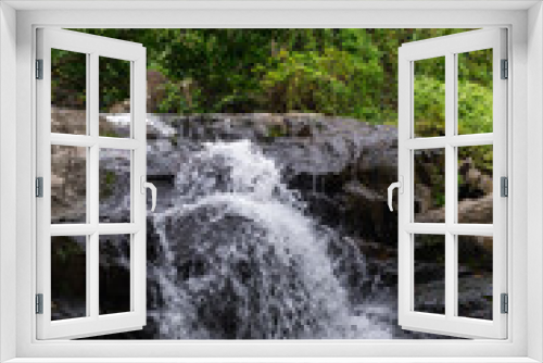 Fototapeta Naklejka Na Ścianę Okno 3D - Cascade waterfall river in tropical forest
