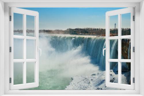 Fototapeta Naklejka Na Ścianę Okno 3D - Panorama of Niagara Falls from side Ontario, Canada