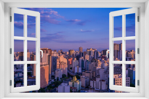 Fototapeta Naklejka Na Ścianę Okno 3D - Sao Paulo skyline at sunset
