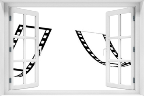 Fototapeta Naklejka Na Ścianę Okno 3D - 35mm filmstrip vector design set with 10 frames isolated on white background. Black film reel symbol illustration to use in photography, television, cinematography, photo frame, advertising.
