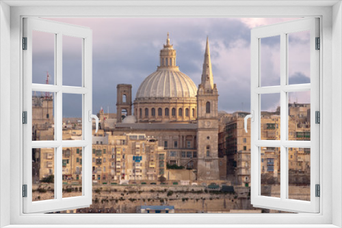 Fototapeta Naklejka Na Ścianę Okno 3D - La Valletta View At The Evening