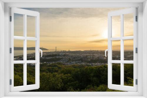 Fototapeta Naklejka Na Ścianę Okno 3D - 旗振山から見た夕日に染まる垂水の街並み